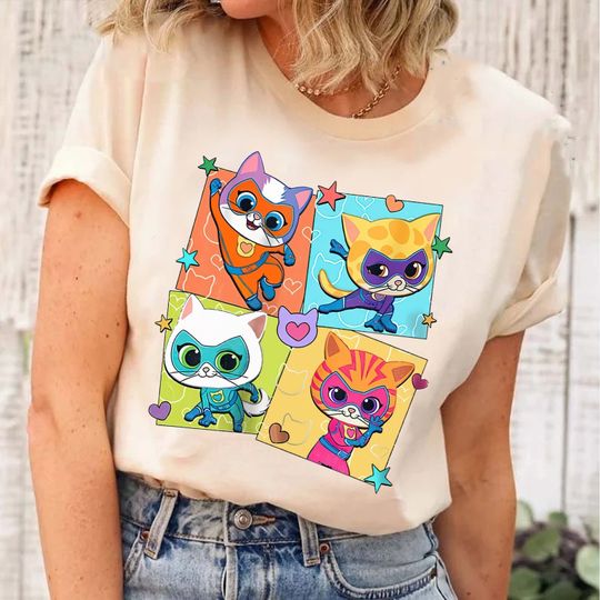Disney Super Kitties Shirt, Super Kittie Buddy Bitsy Ginny Sparks Hero Shirt