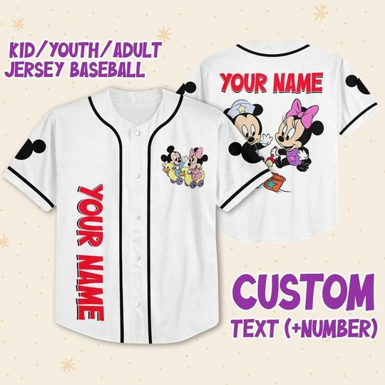 Discover Personalized Disney Baby Mikey Minnie Baseball Jersey