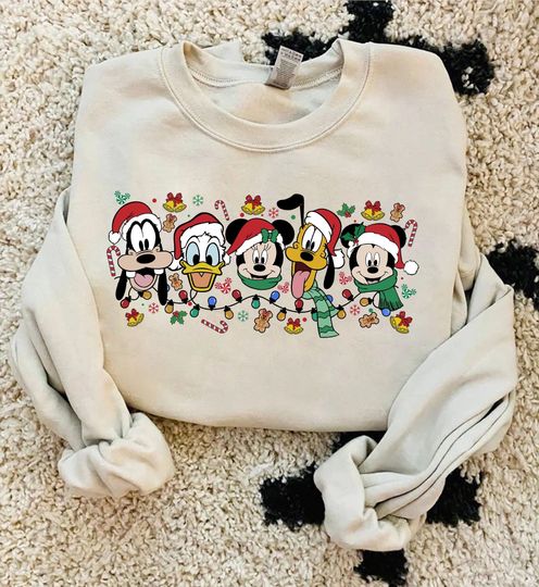Discover Christmas Mickey and Friends Sweatshirt, Disneyland Christmas Sweatshirt, Christmas Family Shirt, Mickey Xmas Sweatshirt
