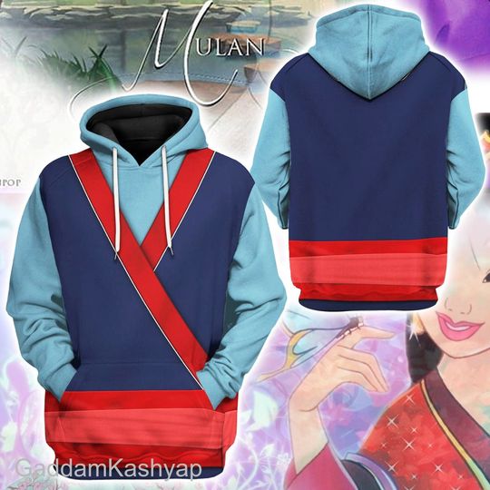 Disney Princess Women Shirt, Mulan Princess Costume Cosplay 3D Hoodie