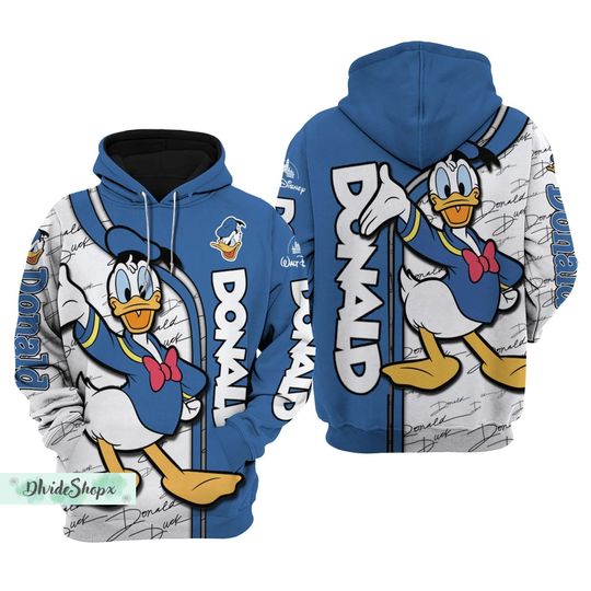 Donald Duck Hoodies, Disney Donald 3D Hoodie, Donald Duck Unisex Hoodie