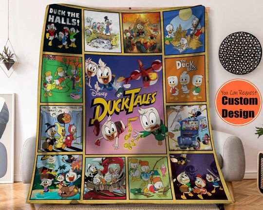 Funny Huey Dewey And Louie Ducktales Fleece Blanket, Vintage Donald Duck's Nephews Disney Disney Home Decor, Throw Blanket Christmas Gift