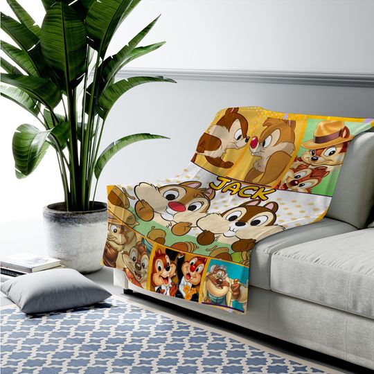 Disney Chip And Dale Blanket, Chip N Dale Blanket, Chip And Dale Art Blanket, Birthday Gifts For Kids, Christmas Gifts