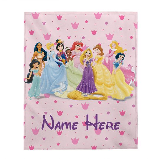 Princess Blanket, Disney Princess Baby Blanket, Fairy Tale Princess Blankets, Disney Velvet Blanket, Christmas Gift