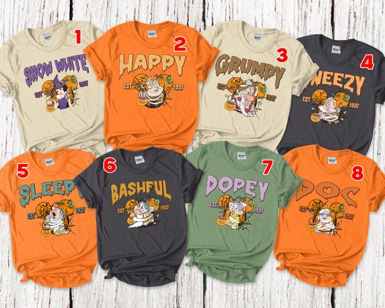 Seven Dwarfs Halloween Shirt, Disney Halloween Group