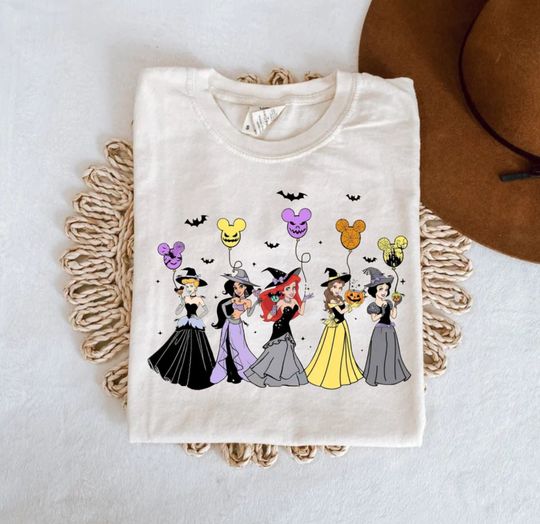 Discover Disney Princess Halloween Shirt, Disney Princess Mickey Balloons Halloween Shirt