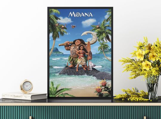 Disney Moana Poster, Island of Motunui Poster, Vintage Disney Poster