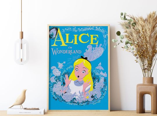 Alice in Wonderland Poster, Alice Movie Poster, Vintage Disney Poster