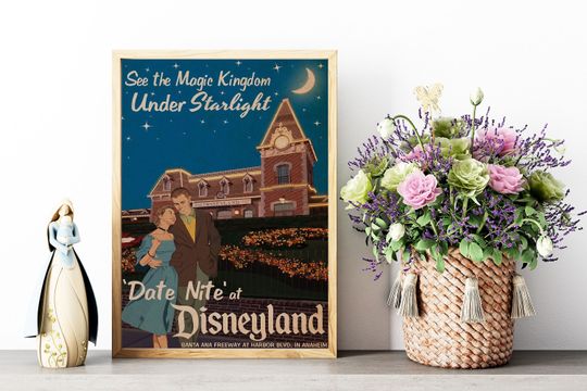 Date Nite at Disneyland Poster, Vintage Disney Poster