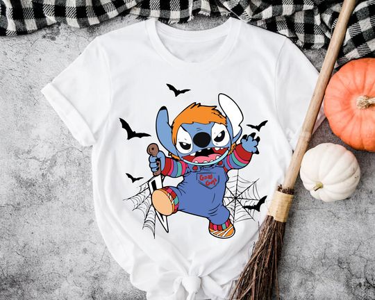 Disney Halloween Chucky Stitch Shirt, Disney Stitch Horror Movie Shirt, Chucky Shirt