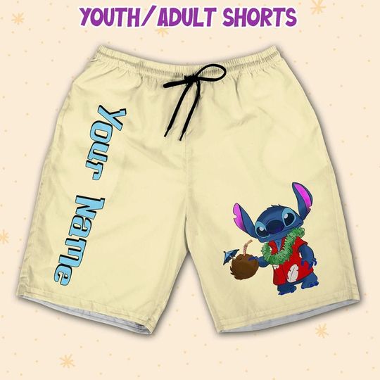 Personalized Vintage Disney Stitch Aloha Short