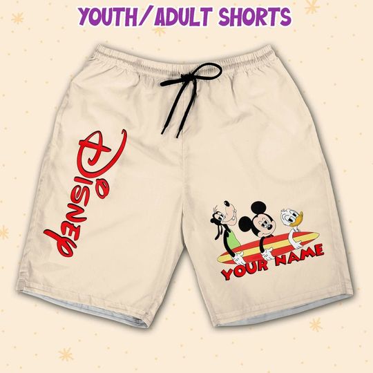 Personalized Vintage Disney Mickey Goofy Donald Short