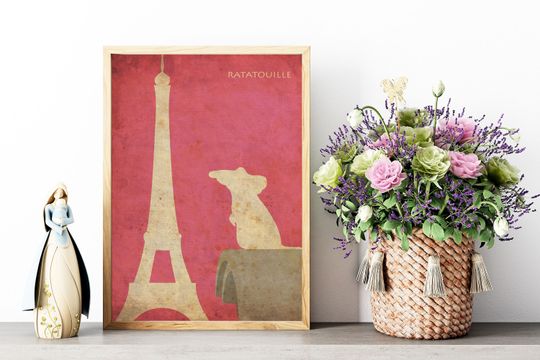 Disney Ratatouille Poster, Minimalist Disney Magic Kingdom Poster