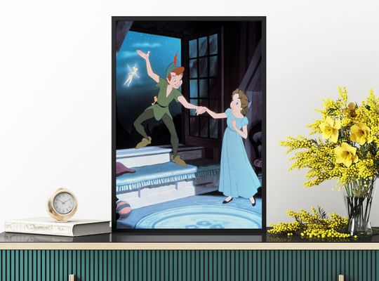 Disney Peter Pan Animated Character Poster, Disney Magic Kingdom Poster