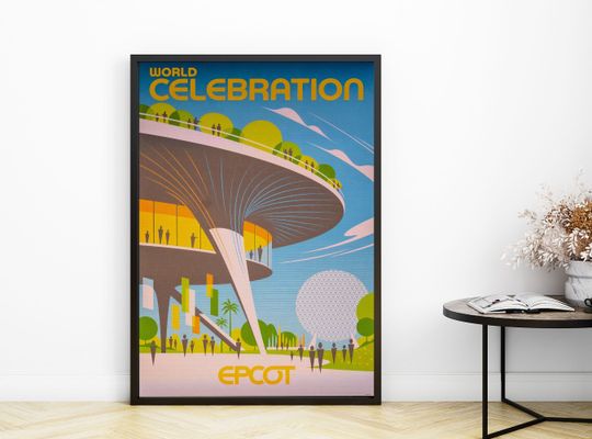 Disney World Celebration Poster, Disney Epcot Poster