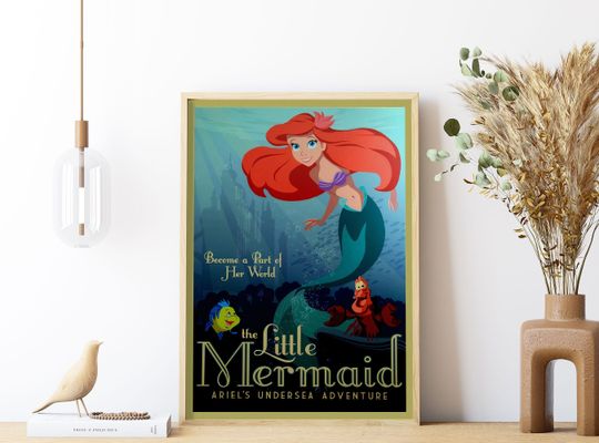 Disney The Little Mermaid Poster, Disney Magic Kingdom Poster