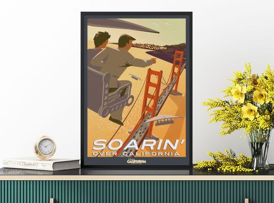 Disney Soarin Over California Poster, Disney California Adventure Vintage Epcot Poster