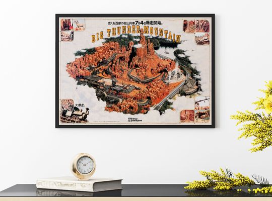 Big Thunder Mountain Poster, Thunder Railroad Poster, Disney Mountain Poster