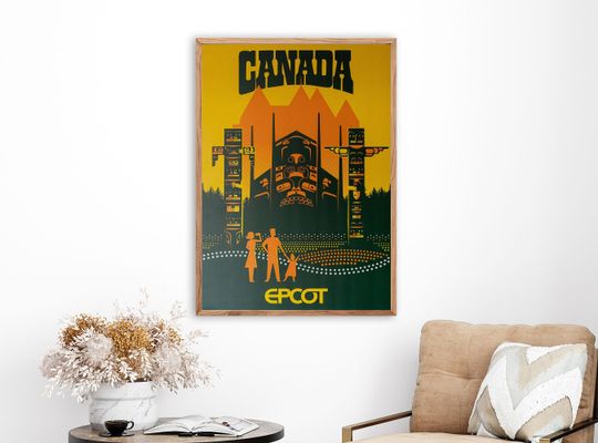 Canada Epcot Poster, Vintage Canada Disneyland Poster, World Showcase Poster