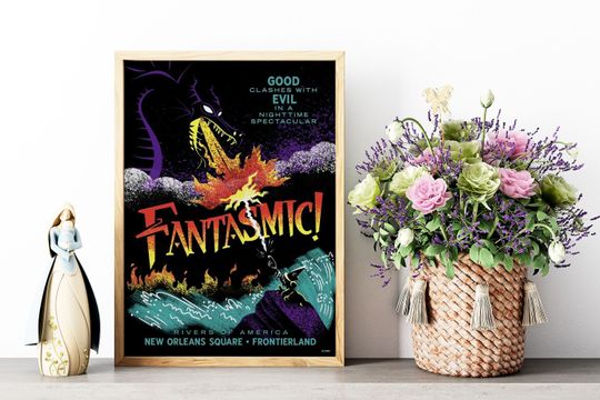 Fantasmic Poster, New Orleans Square Disney World Poster, Vintage Disney Poster