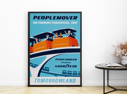Disney People Mover Retro Print, Tomorrowland Poster