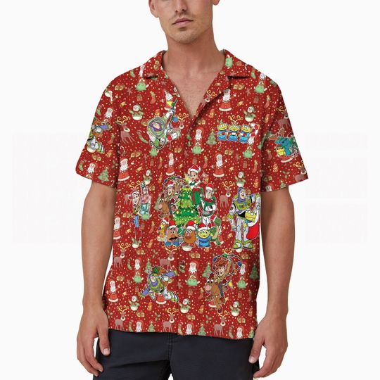 Toy Story Christmas Hawaiian Shirt, Disney Pixar Xmas Holiday Shirt
