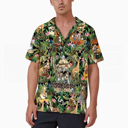 Discover Personalized Mickey & Friends Safari Hawaii Shirt, Disneyland Vacation Aloha Shirt