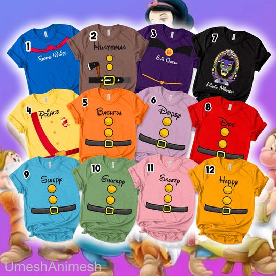 Seven Dwarfs Shirts, Disney 7 Dwarfs Shirt, Disney Family Shirt, Snow White Shirt