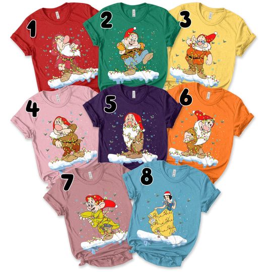 Seven Dwarfs Christmas Shirt, Snow White Shirt, Disney Christmas Lights shirt