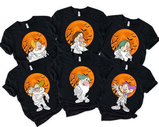 Disney Snow White and the Seven Dwarfs Mummy Shirt, 7 Dwarfs Halloween Costume Shirt