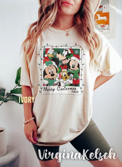 Retro Mickey and Friends  Color Shirt, Christmas Disney shirt,  Merry Christmas Party 2023 Shirt