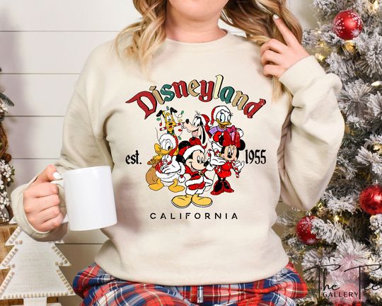Discover Disneyland Christmas Sweatshirt, Disneyland Sweatshirt, Christmas Family Shirt, Mickey and Minnie Friends Christmas Sweatshirt, Gift For Her