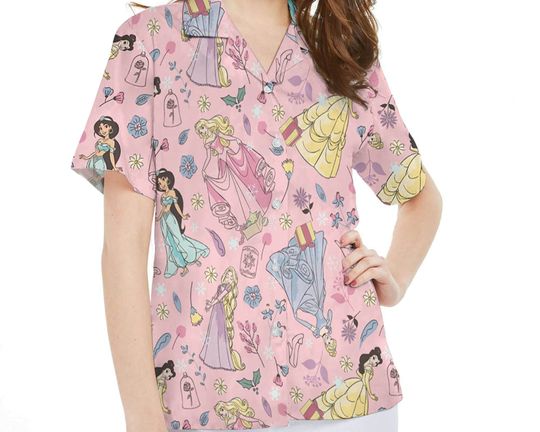 Discover Vintage Disney Princess Group Christmas Hawaiian Shirt