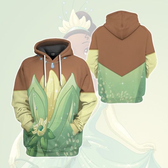 Princess Tiana 3D Costume Shirt, Disney Princess Costume Group 3D Hoodie