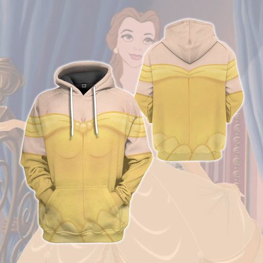 Princess Belle 3D Costume Shirt, Disney Princess 3D Hoodie