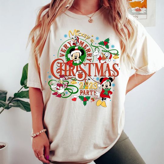 Discover Mickey's Very Merry Christmas Party 2023 Shirt, Disney Family Matching Shirt