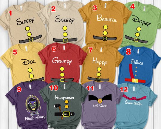 Disney 7 Dwarf Inspired Snow White Prince Shirt