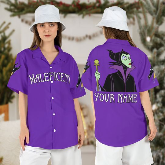 Personalized Maleficent Hawaiian Shirt, Disneyland Villain Hawaii Shirt