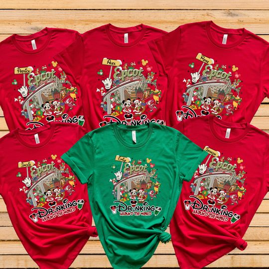 Custom Disney Epcot Christmas Shirt, Custom Name Disney Christmas Squad Shirt