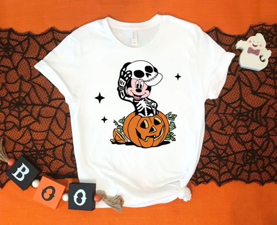 Discover Disney Halloween Shirt, Skeleton Mickey Mouse Shirt, Disney Shirt, Halloween Shirt