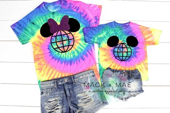 Disney Inspired Matching Shirt,  EPCOT Minnie or Mickey Tie Dye Shirt, Toddler Kid Adult Shirt