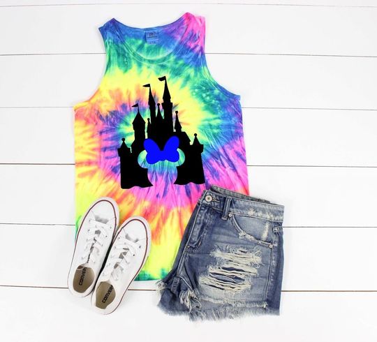 Disney Inspired Tank,  Minnie Castle Tie Dye Tank,  Adult Castle Shirt, Disney World, Disney Land