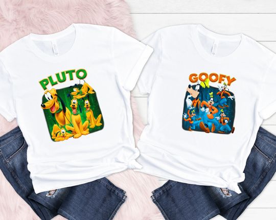 Disney Characters Goofy and Pluto Shirt, Disney Goofy Pluto Shirt Sweatshirt Hoodie, Disney Couple Shirt, Disney Goofy Tee ,Disney Pluto Tee