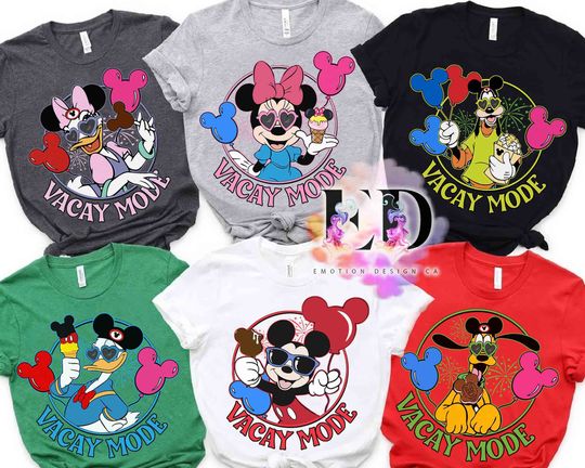 Cute Disney Mickey Mouse and Friends Vacay Mode Balloon Family Matching Shirt, Magic Kingdom T-shirt