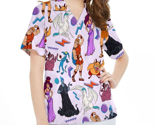 Retro 90s Hercules Megara Phil Pegasus Hades Pain and Panic Disney Hawaii Shirt