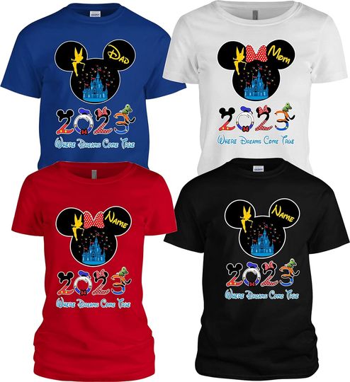 Where Dreams Come True 2023 Magical World Trip Family Vacation to Disney Custom Tshirts