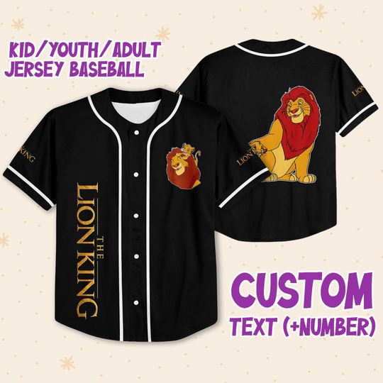 Disney The Lion King Mufase And Simba Baseball Jersey