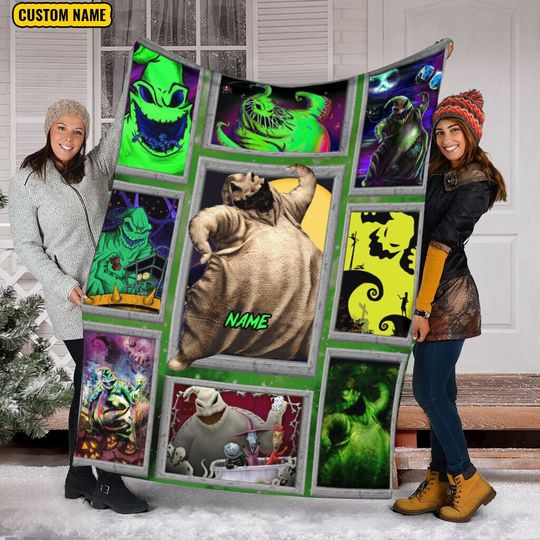 Personalized Name Disney Oogie Boogie Blanket, The Nightmare Before Christmas