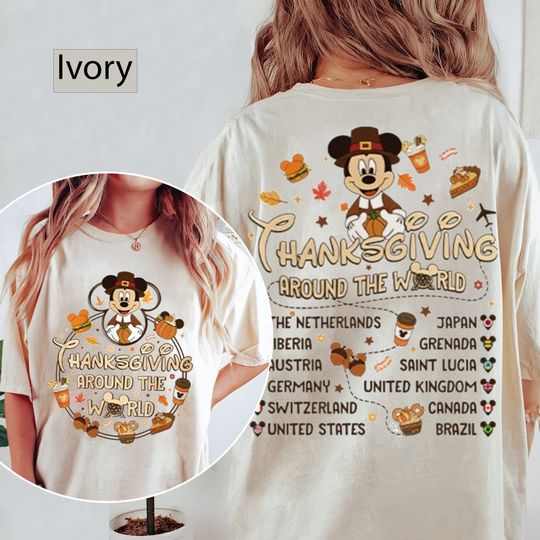 Thanksgiving Around the World Shirt, Disney Epcot Thanksgiving Shirt