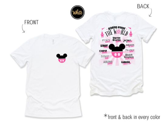 Disney Trip Shirt, Drinking Around The World T-shirt - Retro Disney Epcot World Tour Tee